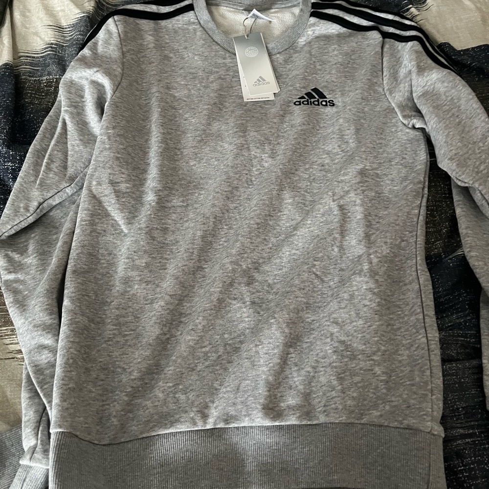 mens XS adidas French terry 3 stripe sweatshirt